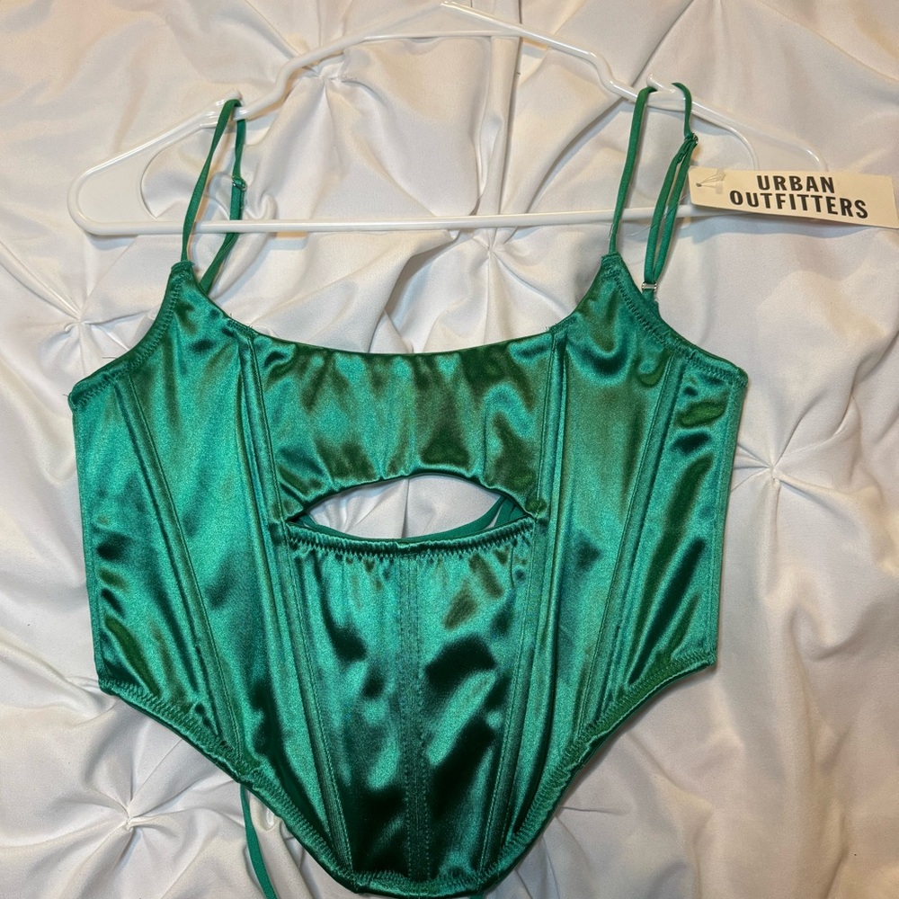 Green corset crop